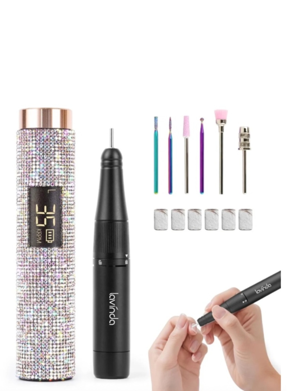 Lavinda Diamond Rhinestone Professional Rechargeable Nail Drill